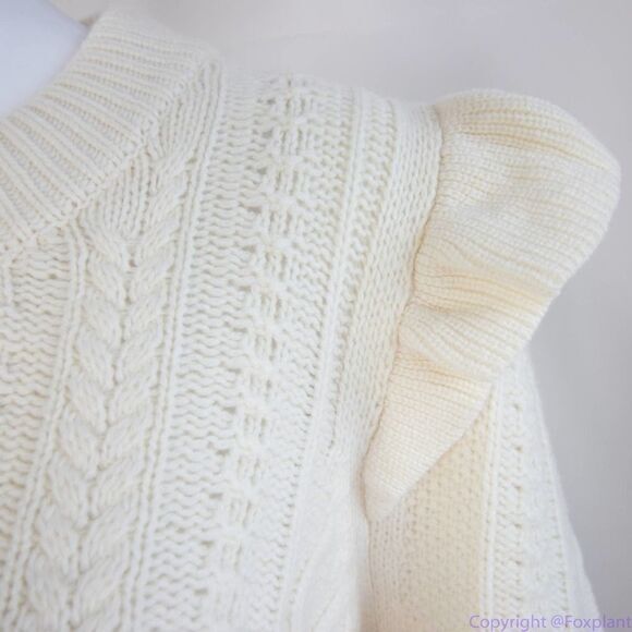 Madewell Hollydene Ruffle-Shoulder Pullover Sweater, women's size XXL - Picture 9 of 16